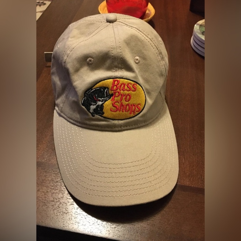 Bass Pro Shops Khaki Baseball Cap strap back dad hat like new
